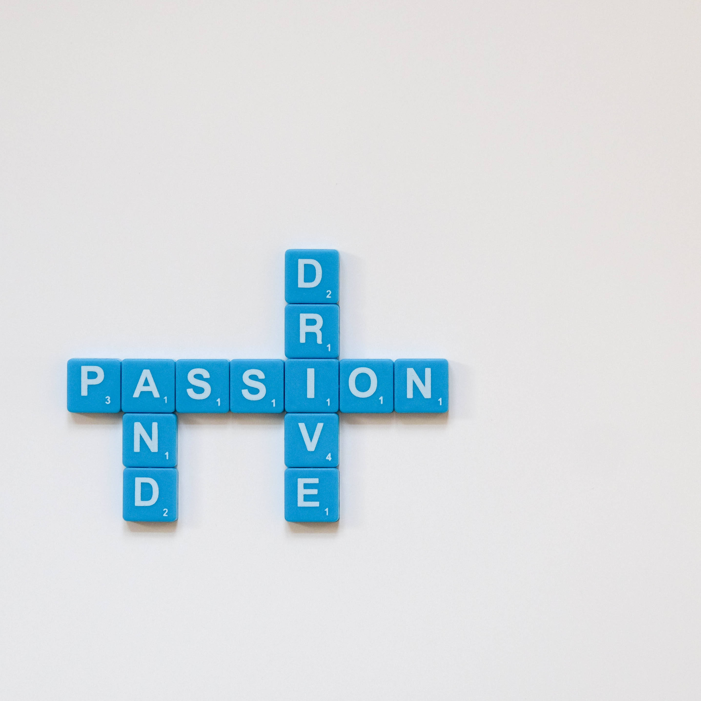 passion and drive word tiles